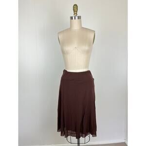 Weston Wear Brown Gauzy Nylon Skirt Large Stretchy Sheer Fairy Grunge Minimalist